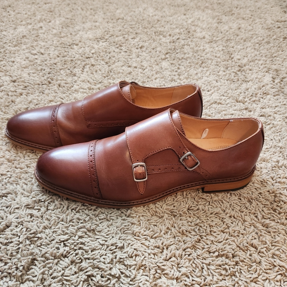 Express Men Genuine Leather Double Monk Strap Dress Shoes Size 10.5